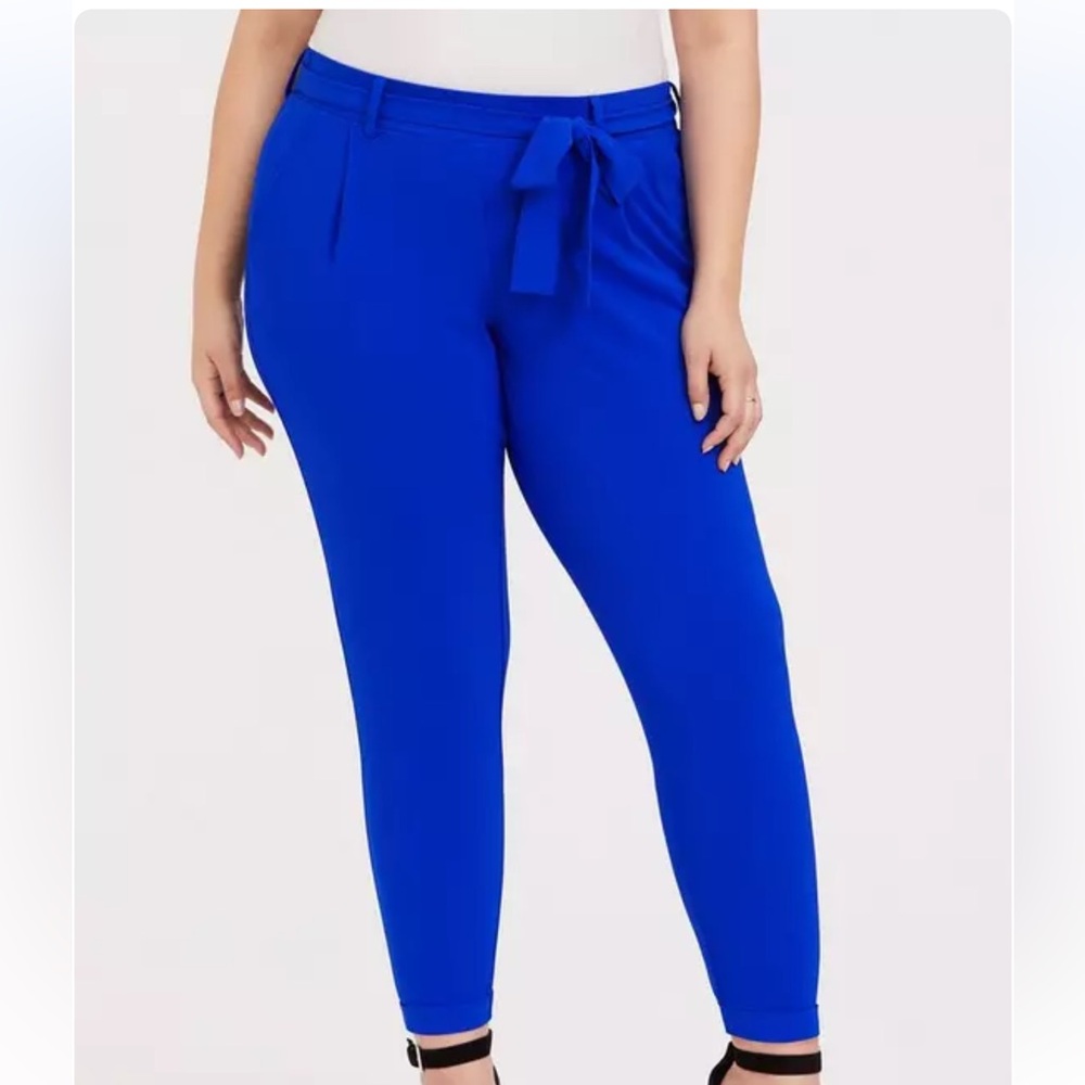 Electric Blue Crepe Tapered Pull On Pants by Torrid Size 2